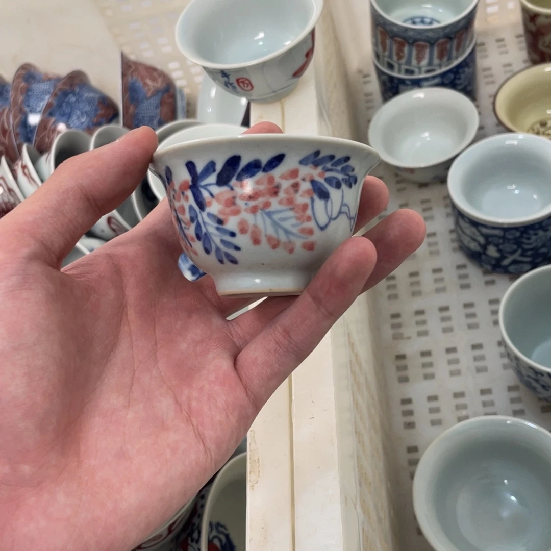 陶摆件景德镇手绘压手杯jj