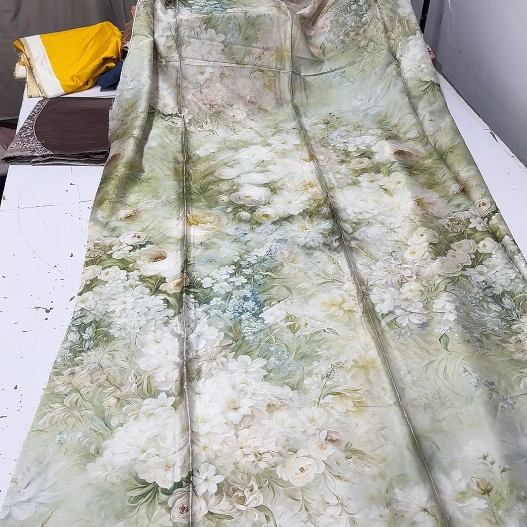 棉1米绿色天丝布料