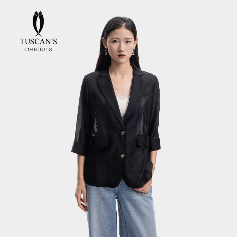 TUSCAN'S CREATIONS春夏气质百搭长袖衬衫透气女士外套时代双鱼