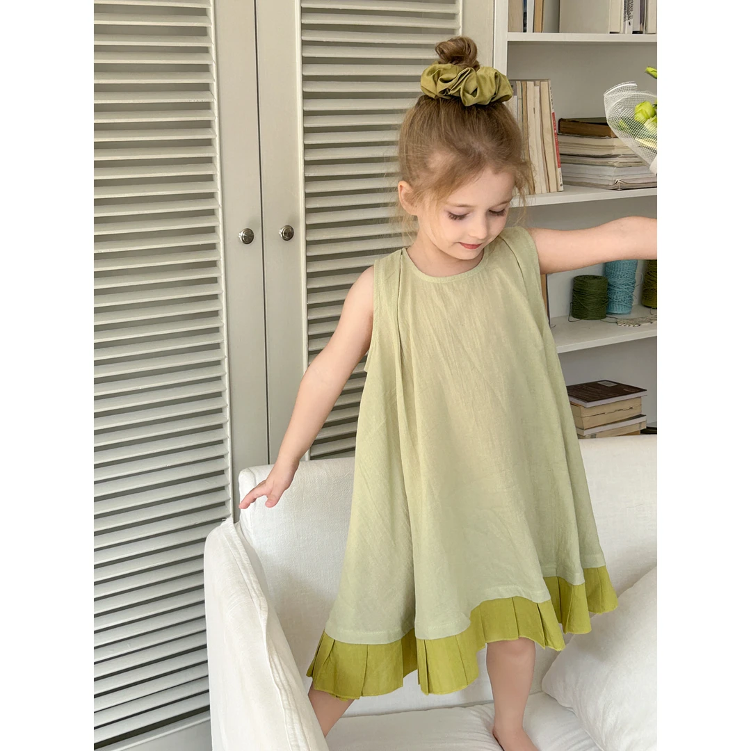 5738楚心然夏季新款女童甜美可爱棉布裙儿童中小童连衣裙宝宝裙子