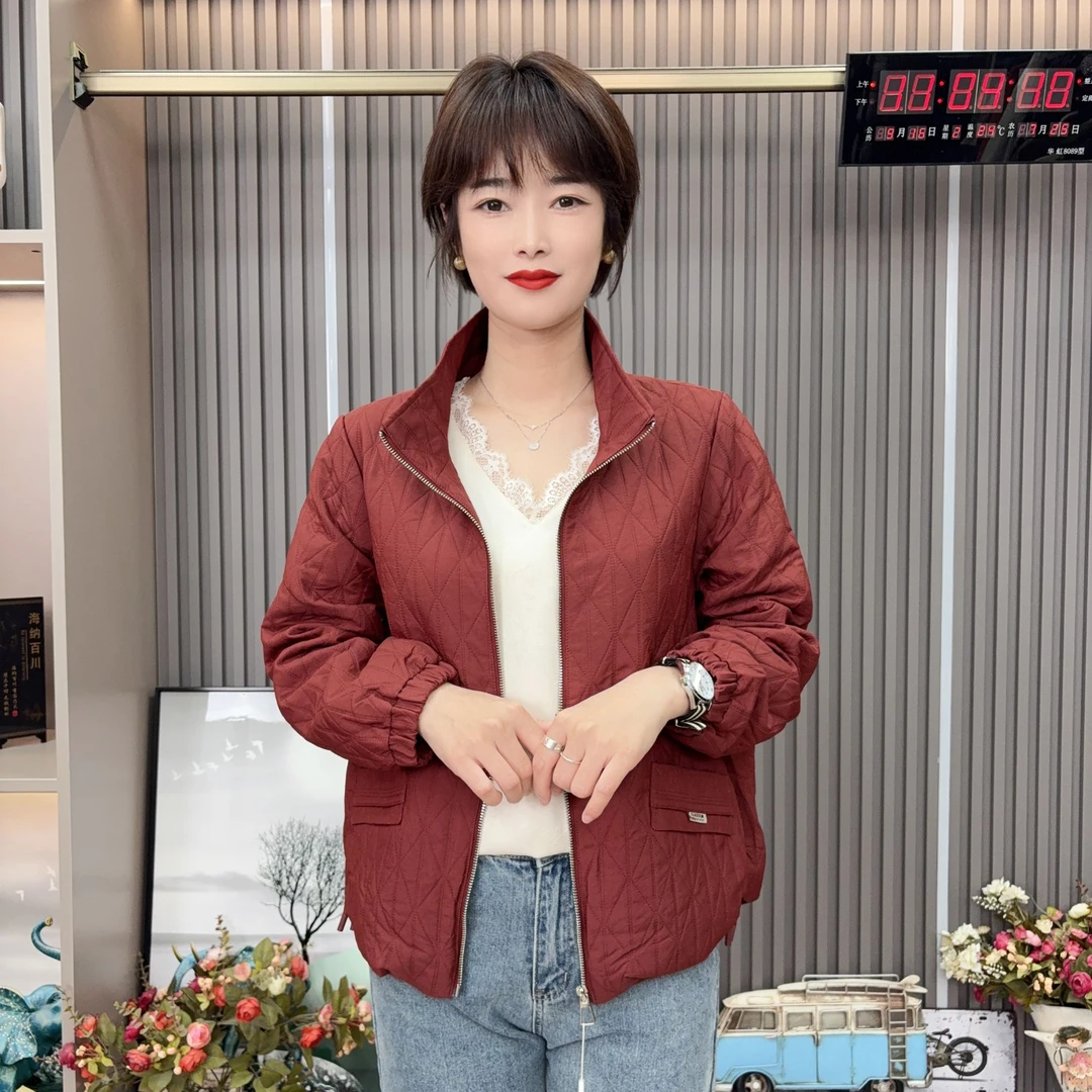 【LU-JIE 261】妈妈装中老年女装优雅女人立领纯色时尚夹克休闲