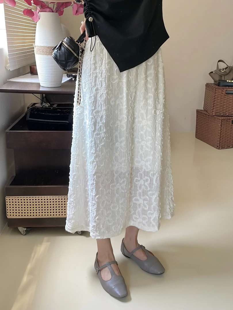 【千金裙】简约韩版气质优雅时尚夏季高腰半身裙显高ins显瘦半身裙