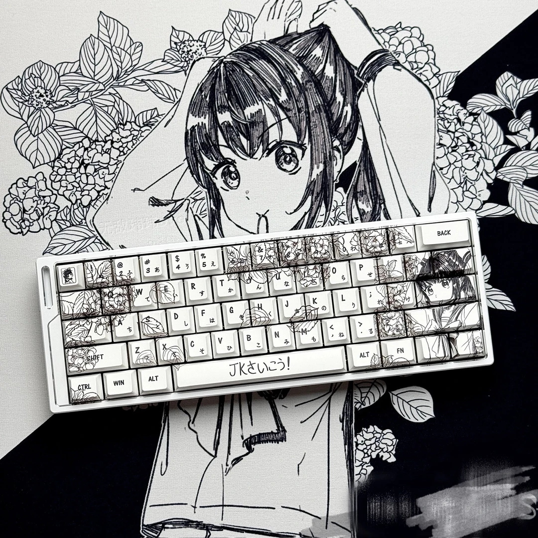 【JK少女】键帽原厂高度pbt热升华二次元高颜值个性漫画可爱键帽