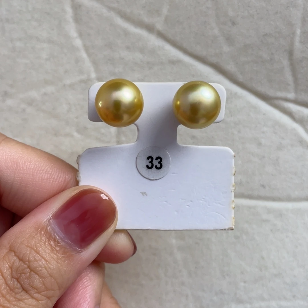 18K金镶嵌耳饰海水珍珠