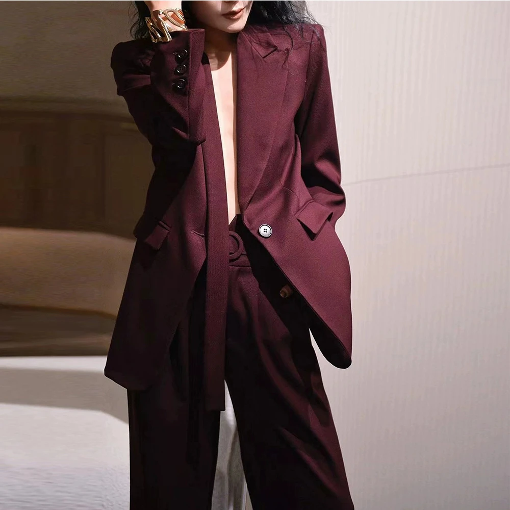 721#-740#时尚两件套西装套装显瘦气质轻奢开叉