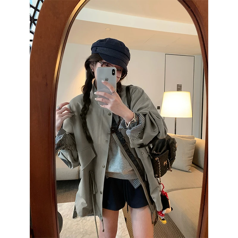 2025秋季新款高级感宽松休闲中长款英伦风风衣外套女气质百搭上衣