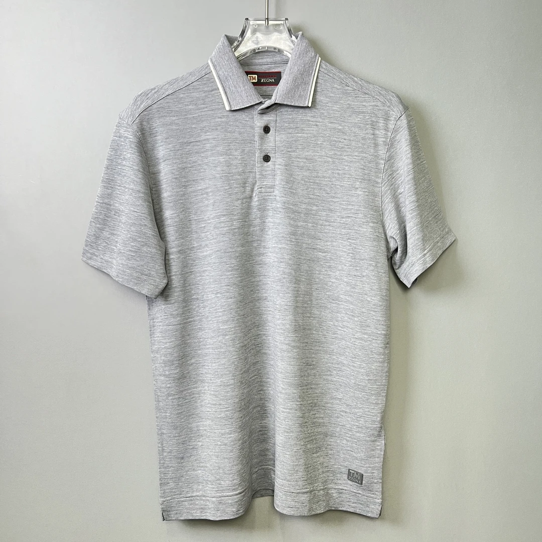 全新未使用 ZEGNA 男士夏季经典商务简约纯色半袖短袖POLO 102131
