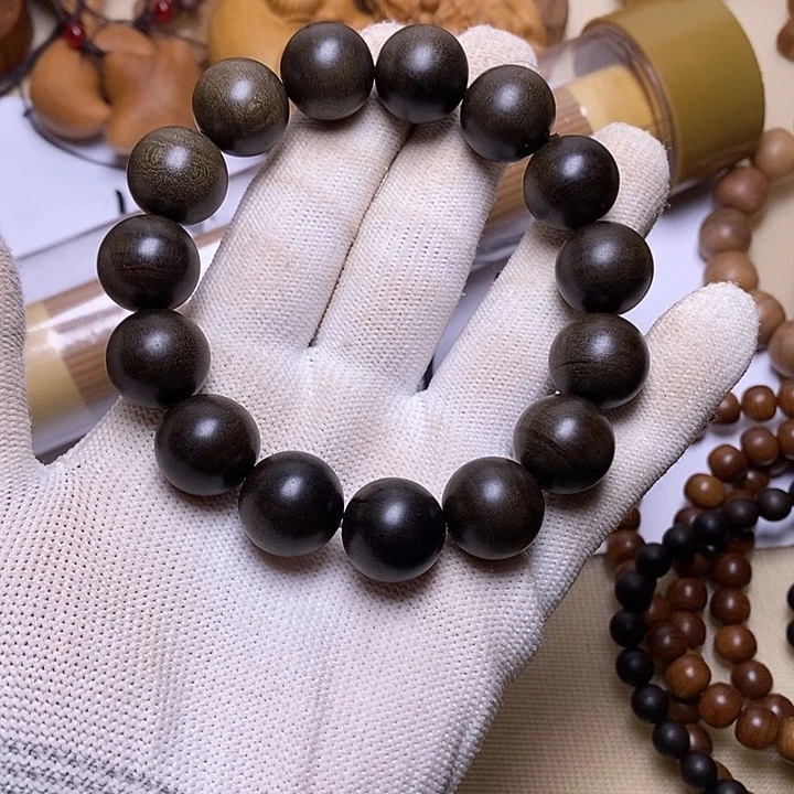 手串/手链檀香木老山檀香阴沉横纹1.5圆珠