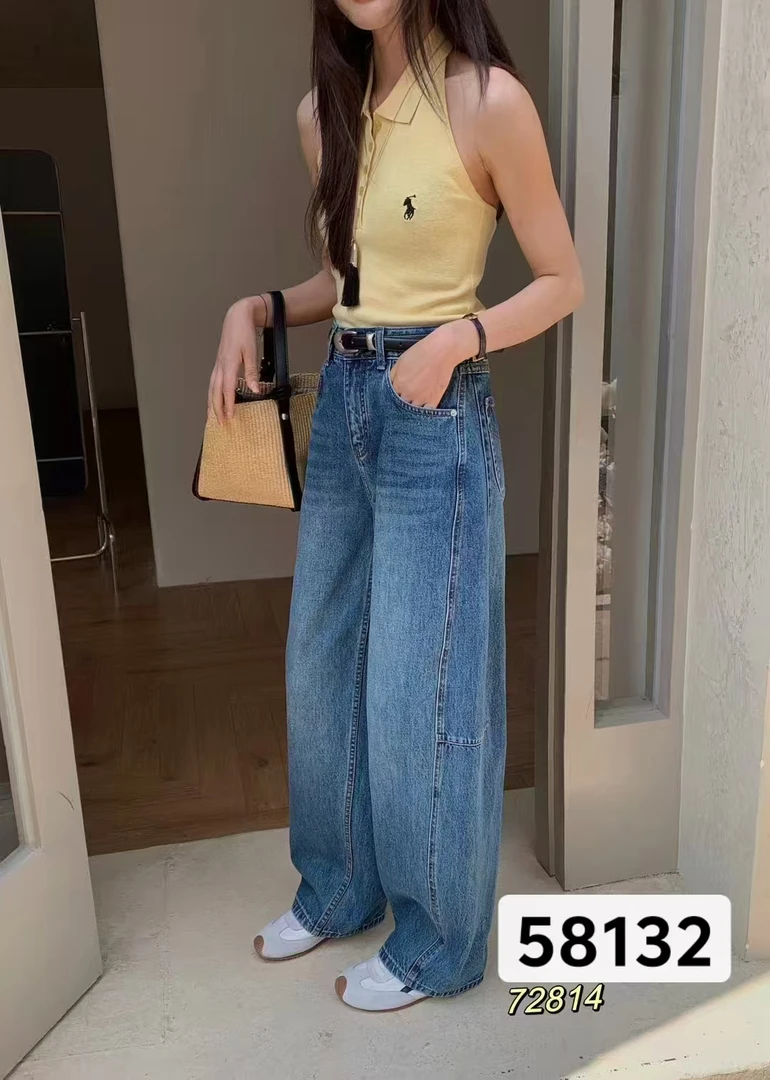 【鞋爱】58132（秋款）国潮原创镰刀牛仔裤