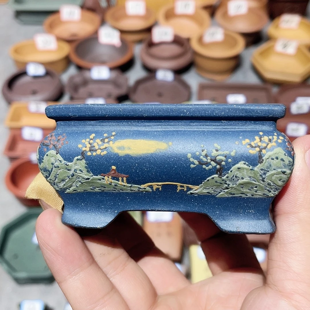 紫砂小盆6.5*4.5*3瑕