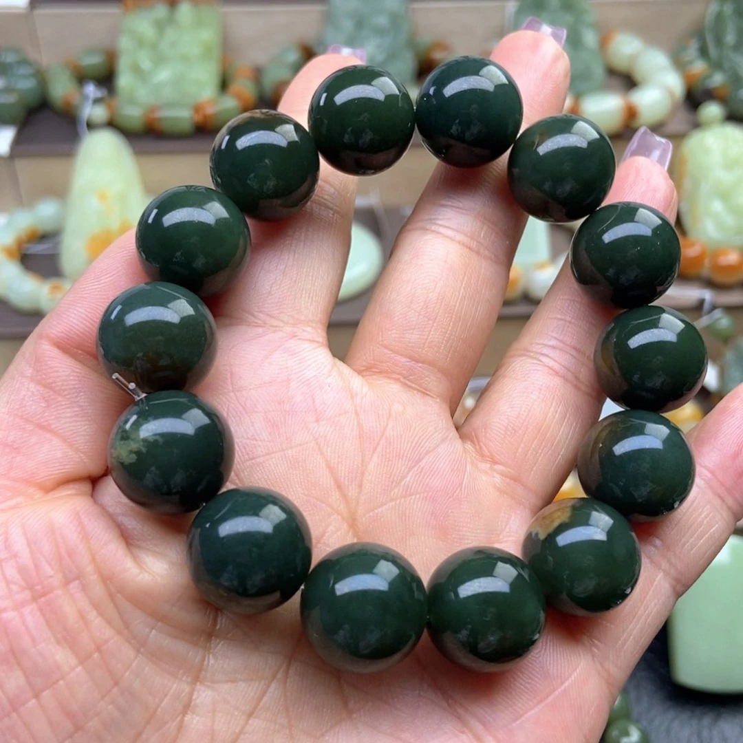 用***1手串未镶嵌透闪石质玉