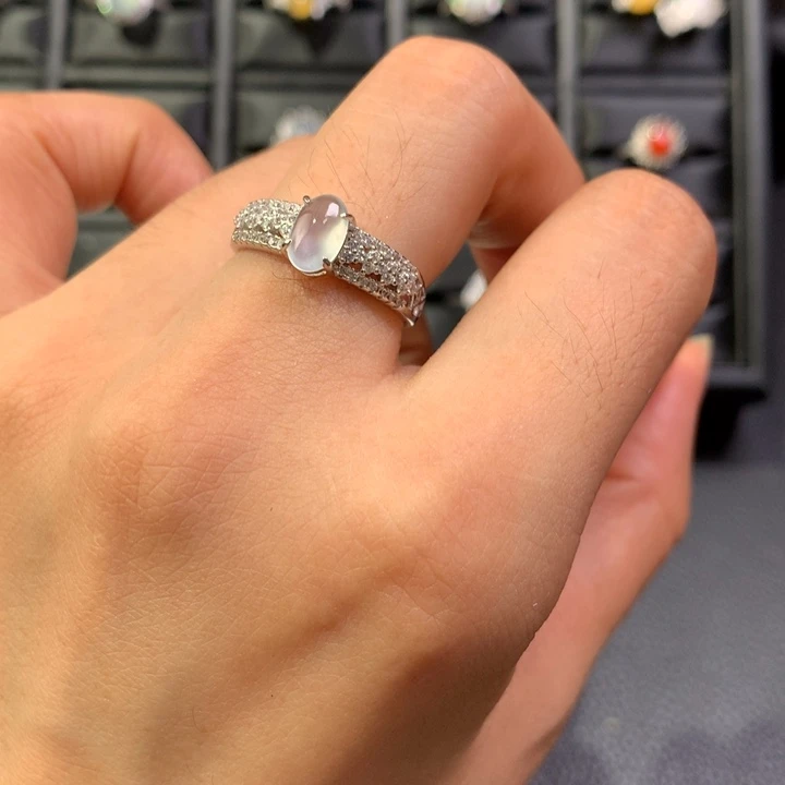 翡翠银S925镶嵌戒指