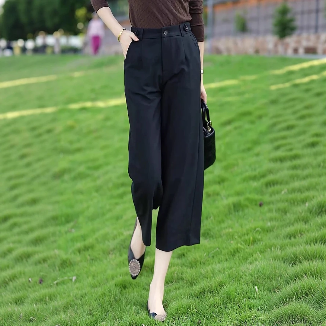 裤子宽松bf慵懒风女夏薄款2025新款凉凉裤高腰职业正装休闲西装裤