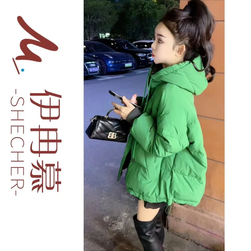 【伊冉慕】欧版（预）冬装新款拼色面包服宽松连帽百搭羽绒服9908