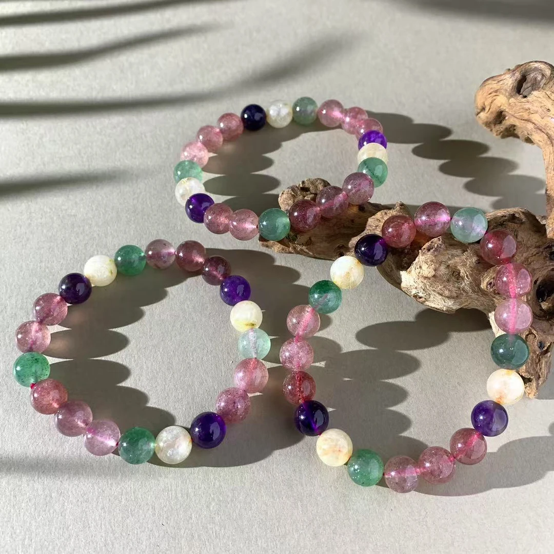 C3922【福嘟嘟珠宝】极光47幽灵多宝水晶手串-多样性只发一件