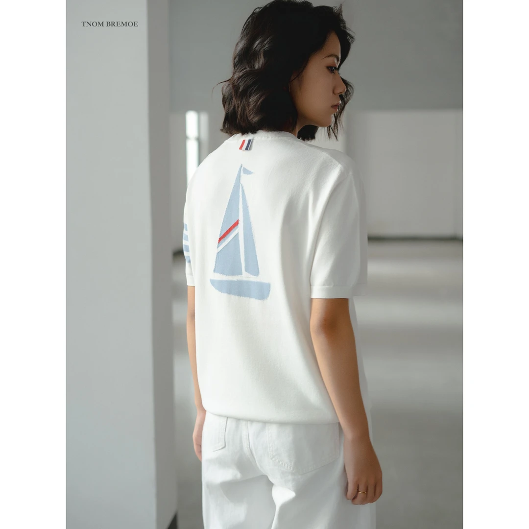 TB【帆船系列】男女同款圆领短袖T恤小众极简时尚穿搭夏季新款