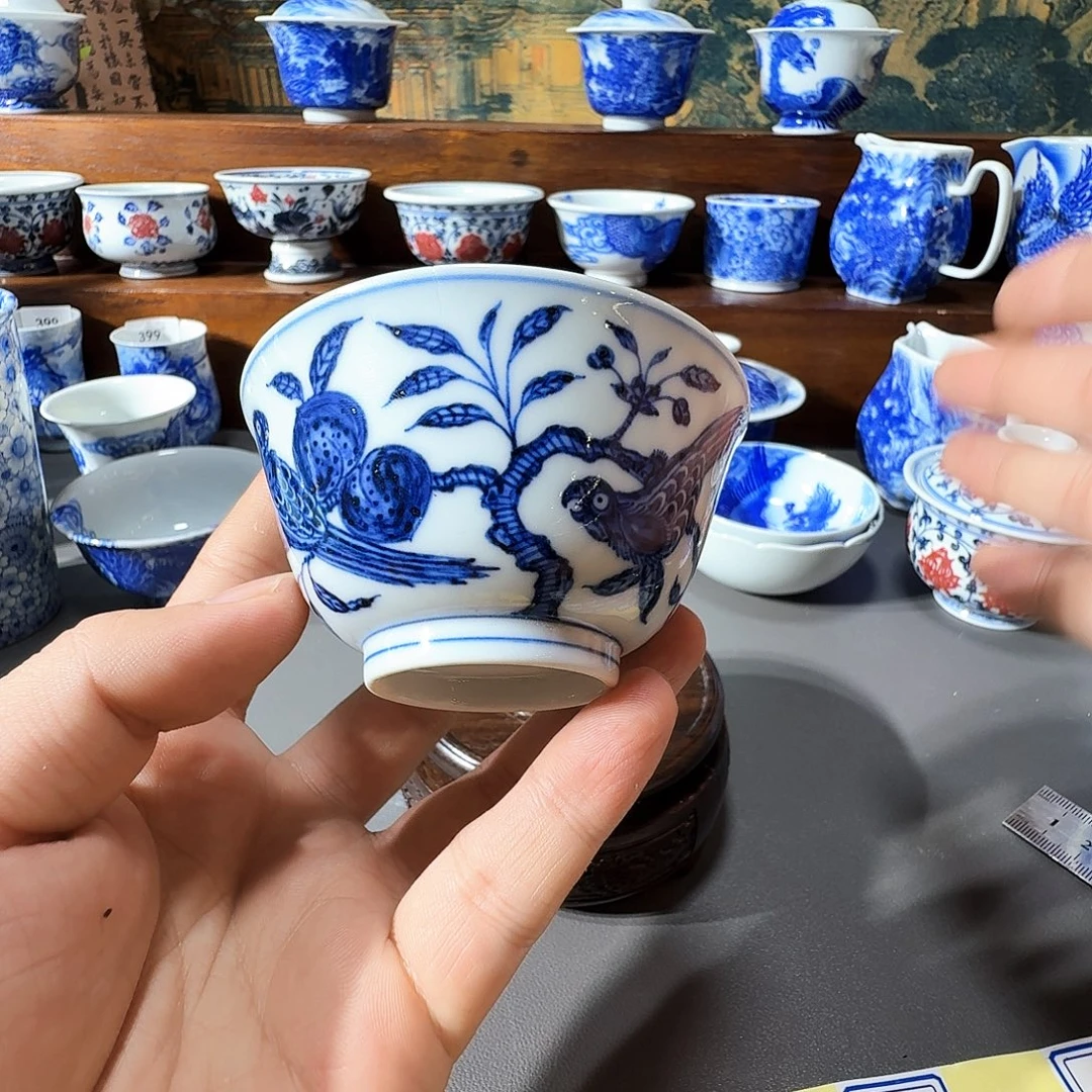 泥塑主人杯手工手绘瑕疵