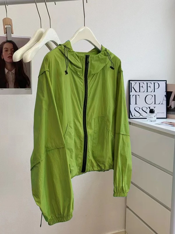 【现货+运费补贴】连帽锦纶速干防晒衣宽松户外女款旅游登山休闲服