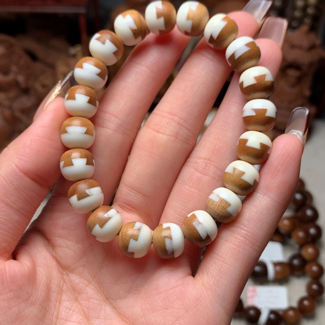 檀香木手串/手链老山檀9×10榫卯珠