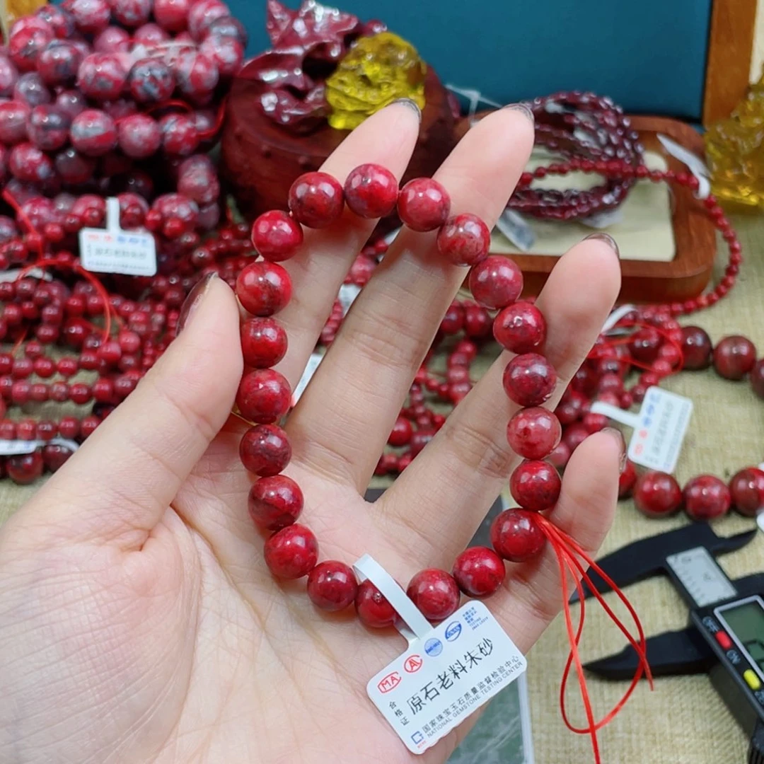 天然辰砂天然原石手串