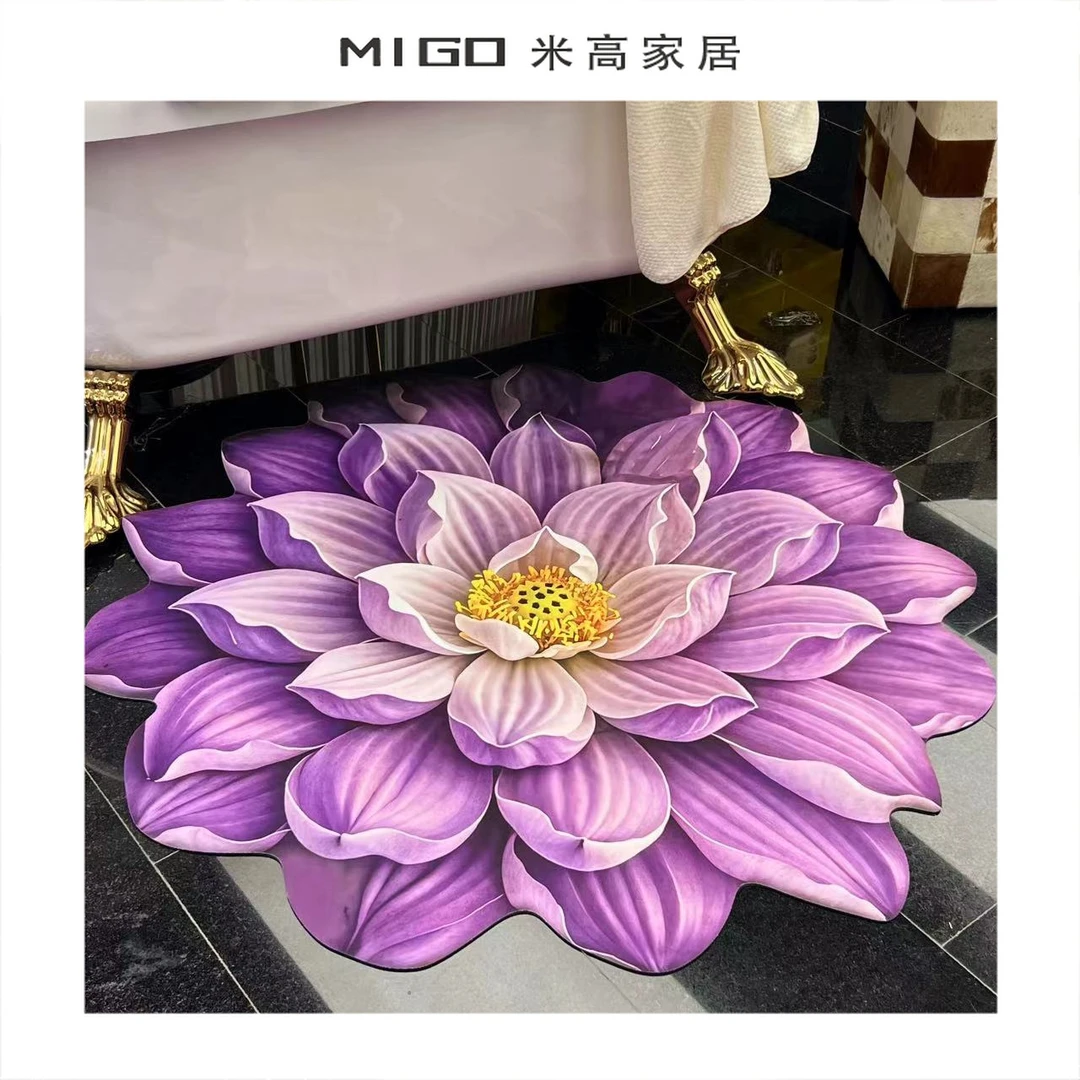 【米高家居】3D硅藻泥防滑地垫浴室卧室厨房玄关卫生间吸水擦脚垫