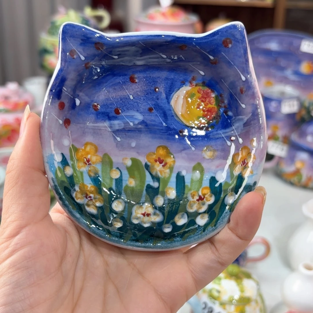 景德镇手绘高温釉下彩陶瓷茶具