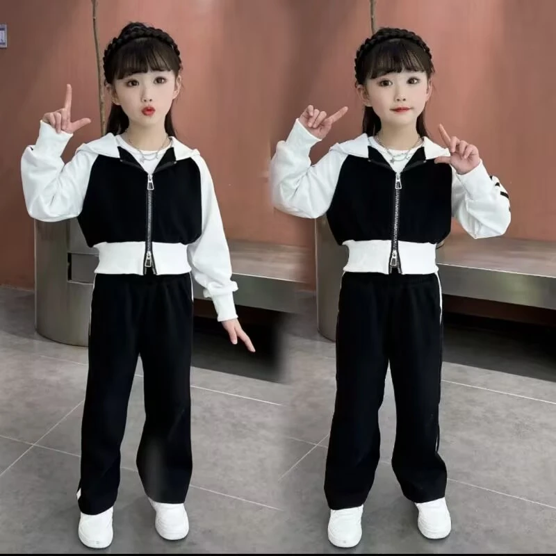 休闲女孩6-12岁童装潮款春秋中大童时尚时髦炸街儿童女童秋款套装