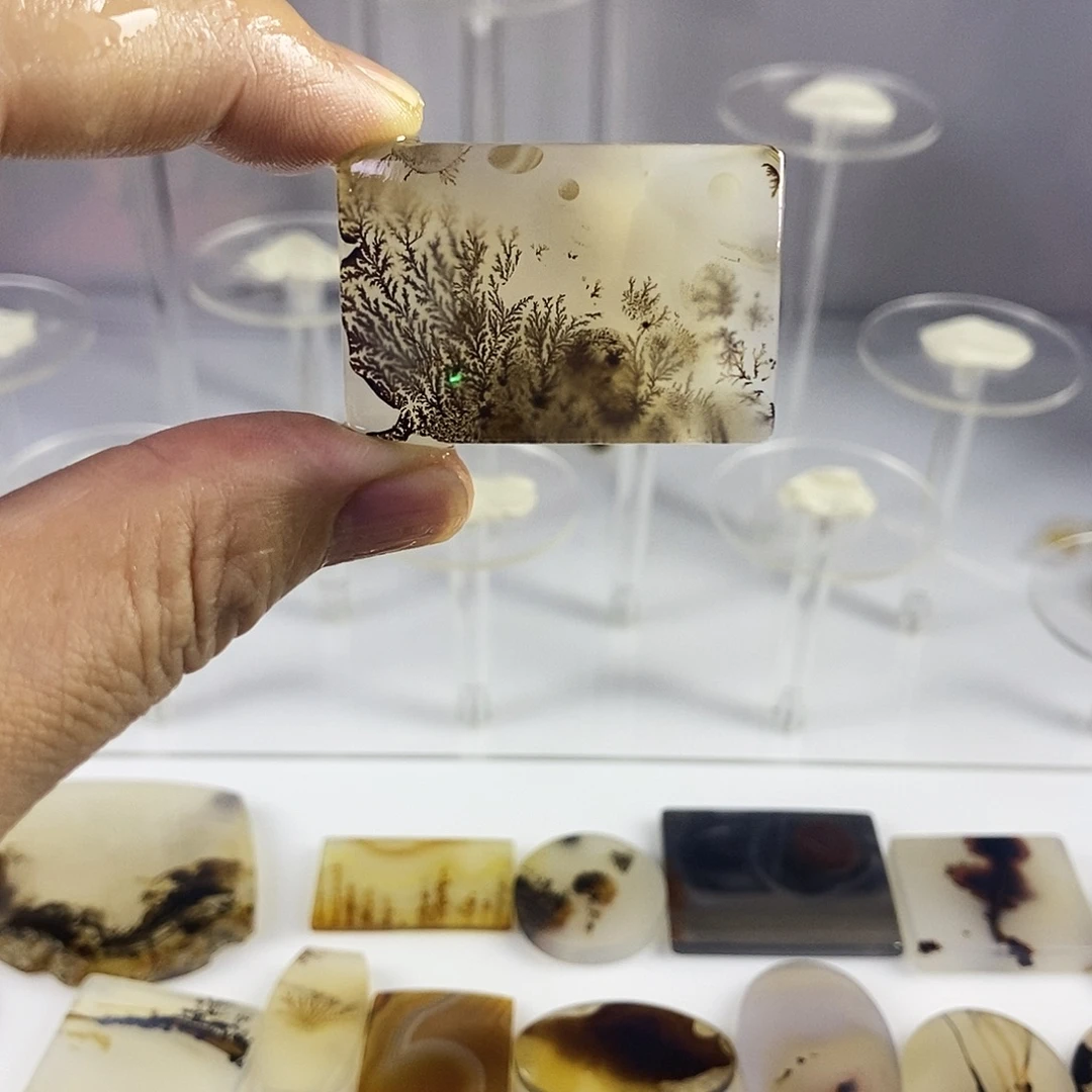 合成碳硅石非金属时尚图纹画面石饰品