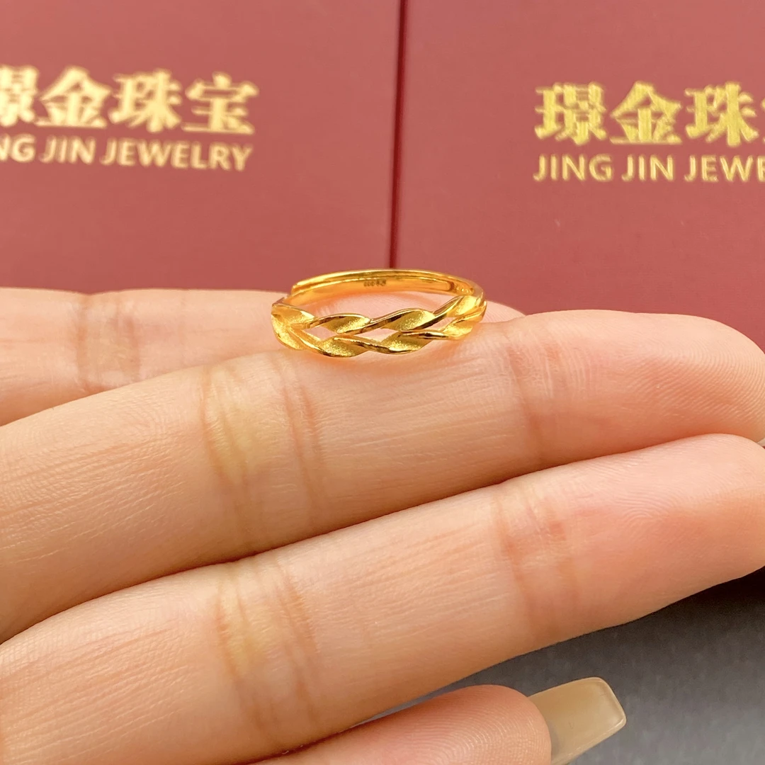 璟金珠宝足金999黄金麦穗戒指圈口可调节克重可选