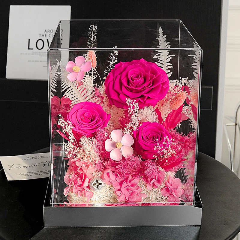 玫瑰永生花高级感礼盒情人节告白送女友闺蜜生日情人节礼物