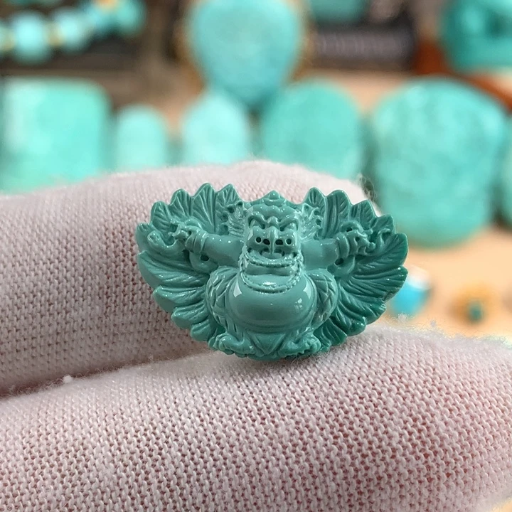 未镶嵌绿松石大鹏鸟背云吊坠