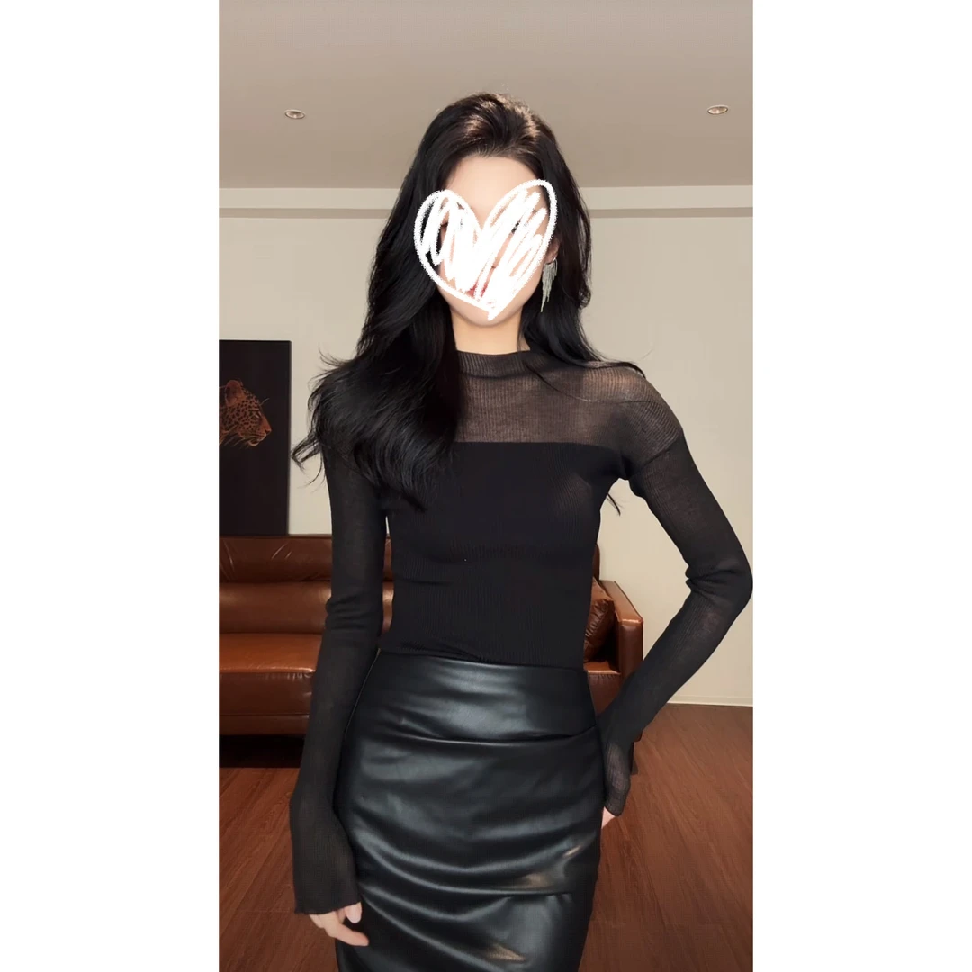 ZOUYASHIFA 微透修身毛针织衫打底衫上衣女装 YSA89057