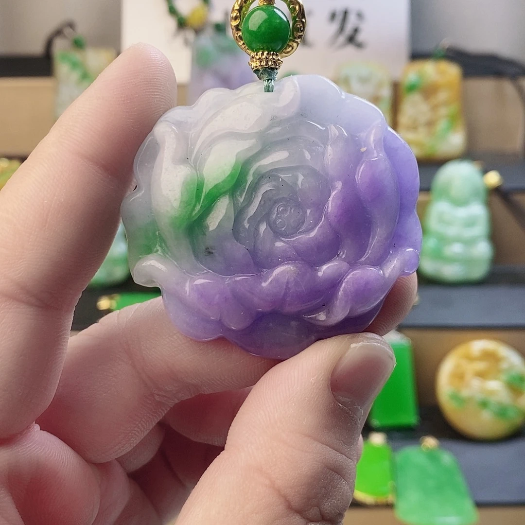 翡翠银S925镶嵌吊坠(赠链)