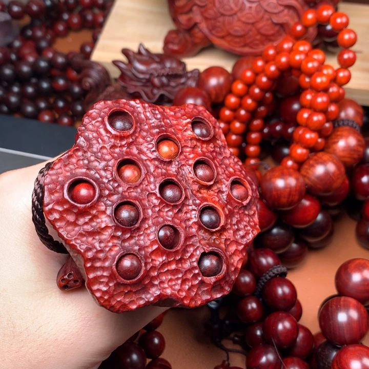 惊***浪木高品质血檀莲蓬