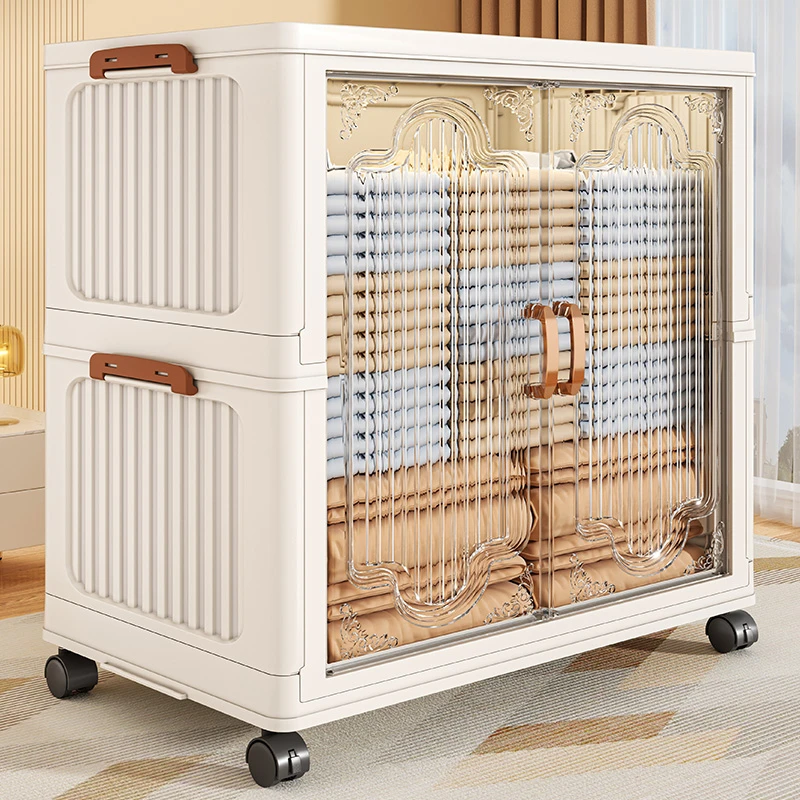 衣服收纳箱翻盖大容量被子整理箱可折叠储物柜换季衣物收纳神器