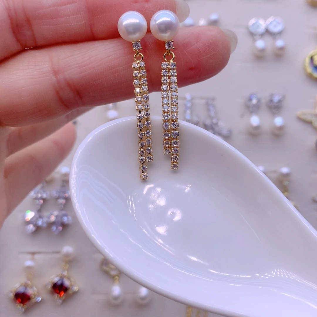 合金耳饰淡水珍珠