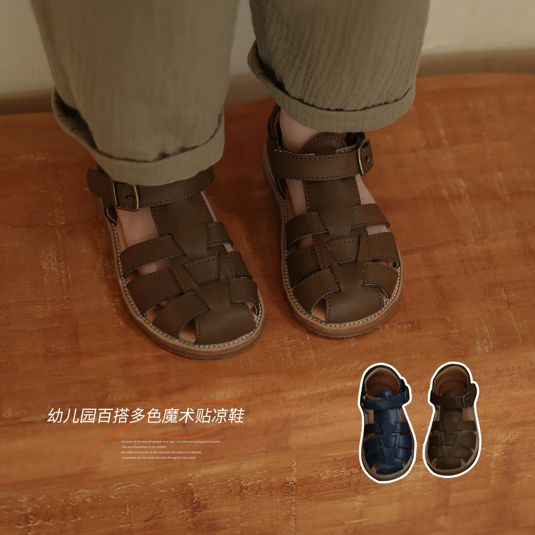 允儿妈夏季新品宝宝幼儿园时尚魔术贴包脚凉鞋小童个性休闲凉鞋潮