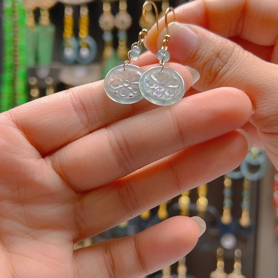 合金翡翠耳坠翡翠