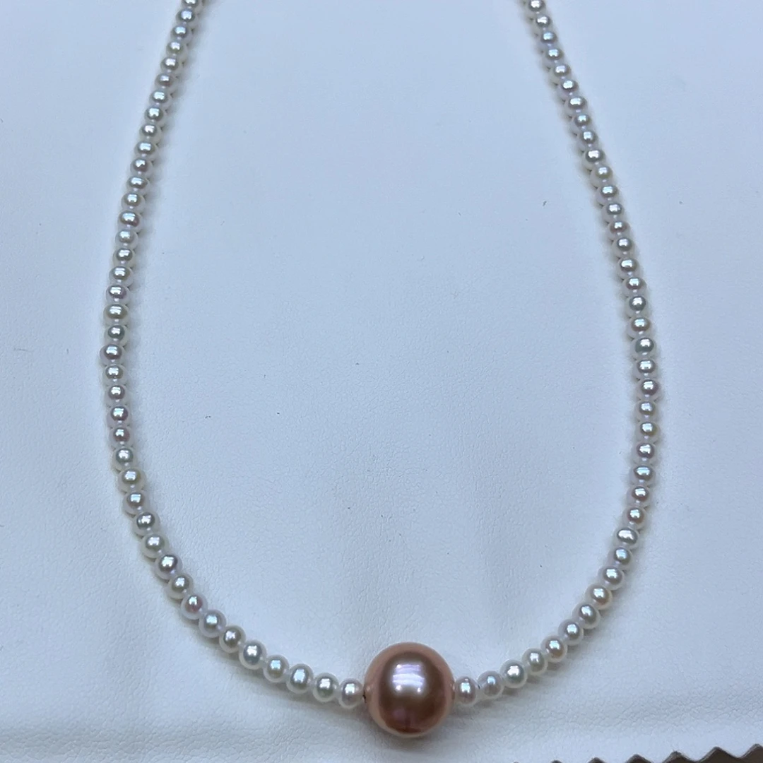 淡水珍珠银S925镶嵌颈饰