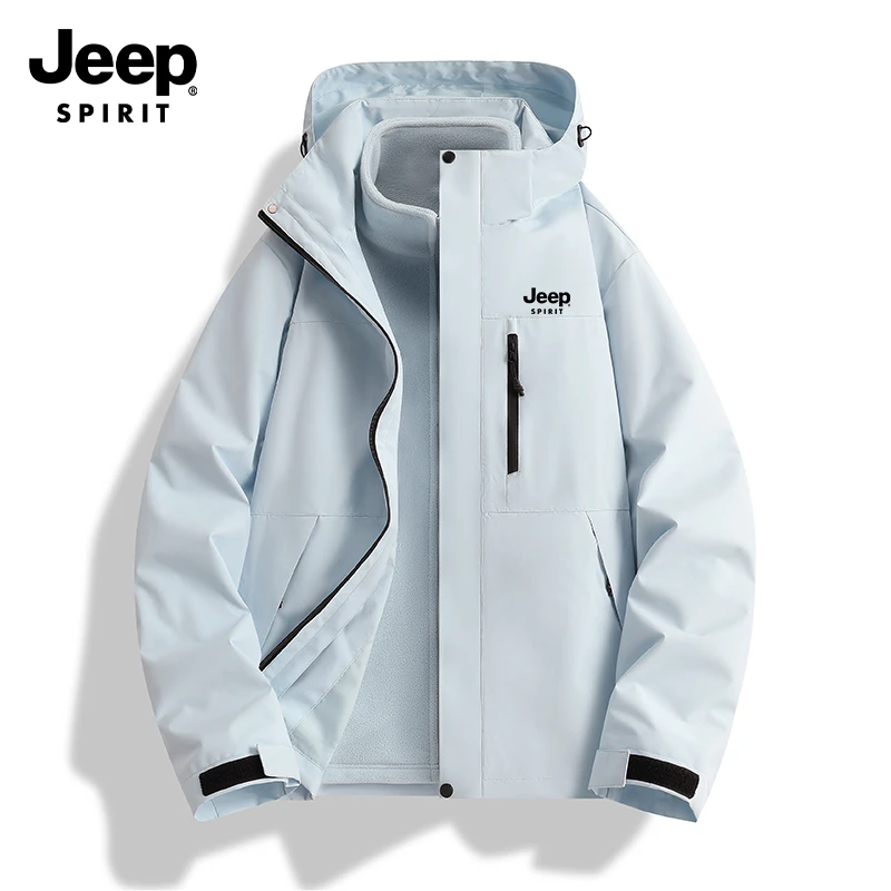 JEEP SPIRIT吉普爆款高品质户外男女同款三合一可拆卸冲锋衣夹克