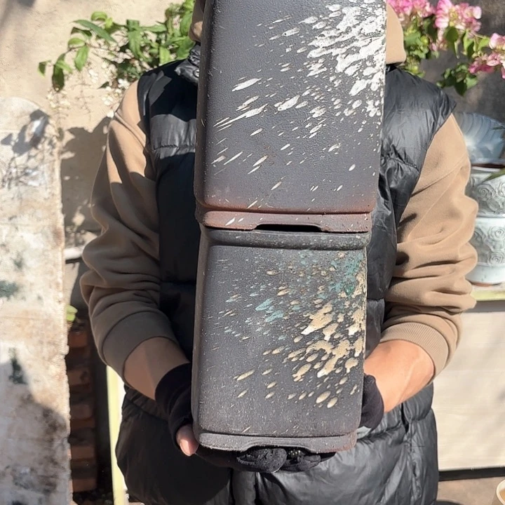 红陶泼墨两个口径15高度20