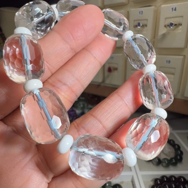手链未镶嵌水晶天然白水晶