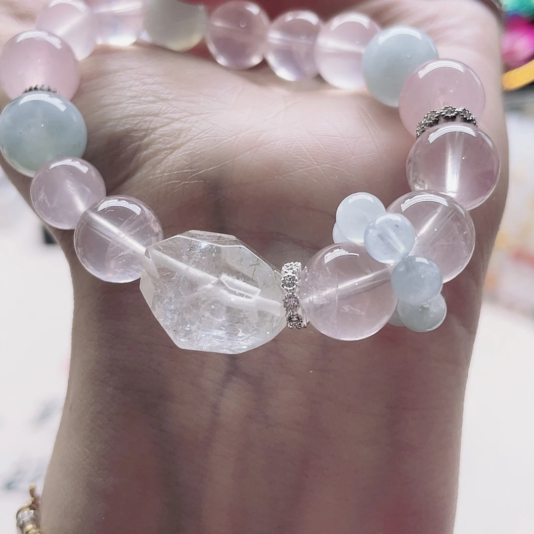 水晶手链合金水晶多宝