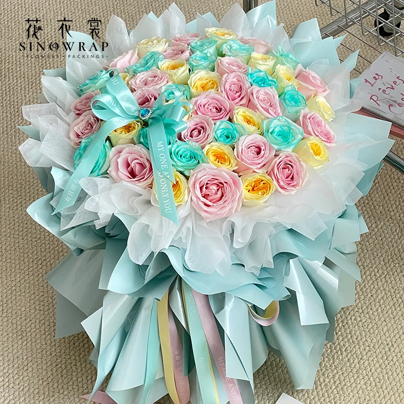 【花园时光】加厚防水珠光膜鲜花束高定纸包花装饰材料花艺资材