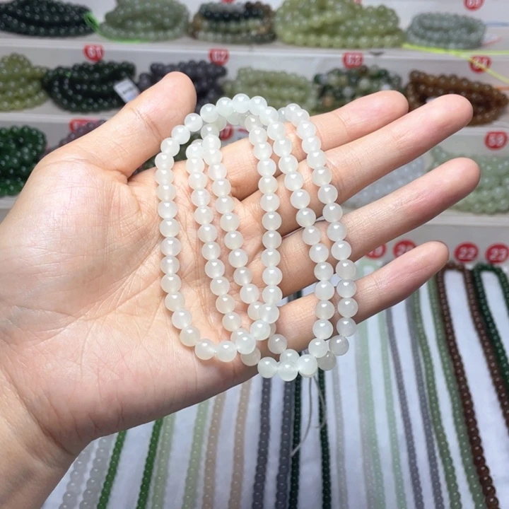 和田玉未镶嵌颈饰6mm