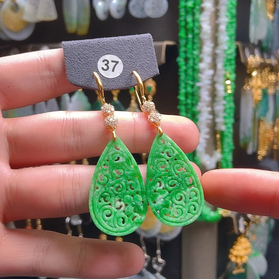 翡翠未镶嵌耳饰翡翠