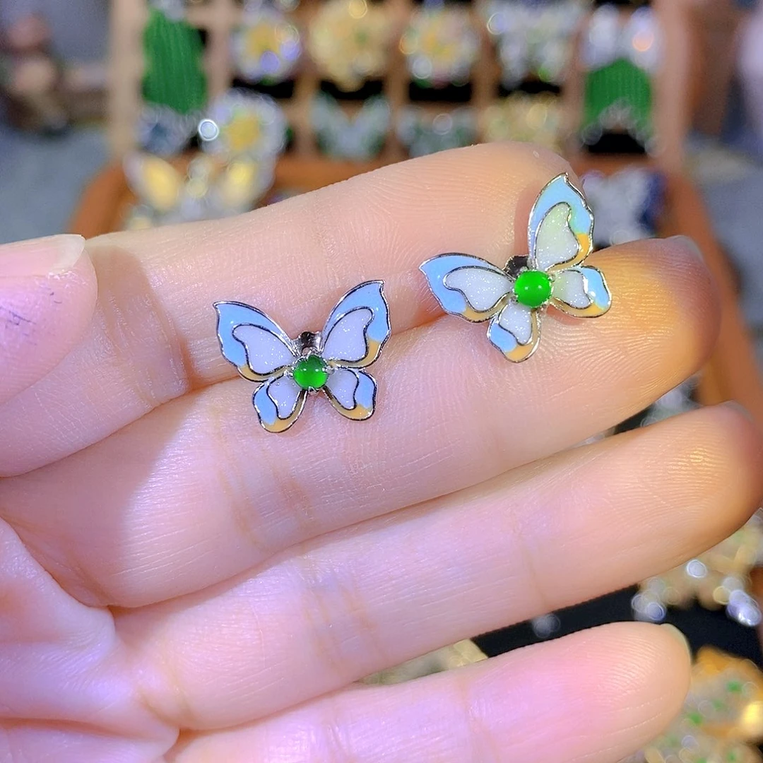 吊坠(不含链)银S925镶嵌翡翠