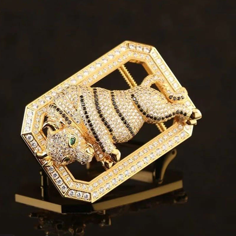 [十二生肖牛扣头]不锈钢皮带扣内穿潮流时尚商务腰带扣平滑扣