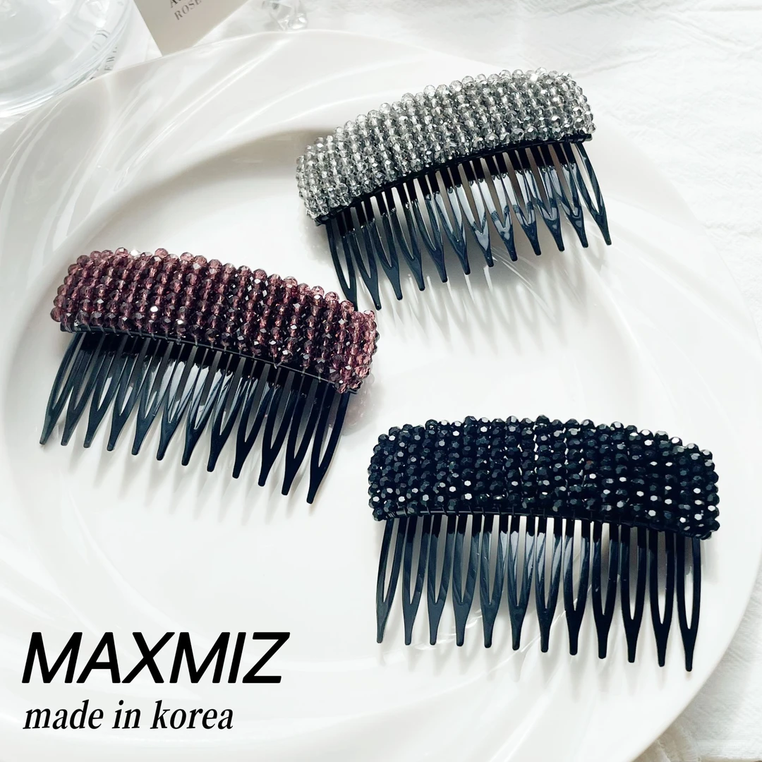 东大门 韩国新款串珠齿梳重工精致百搭轻奢风3011宽版齿宽4.5cm