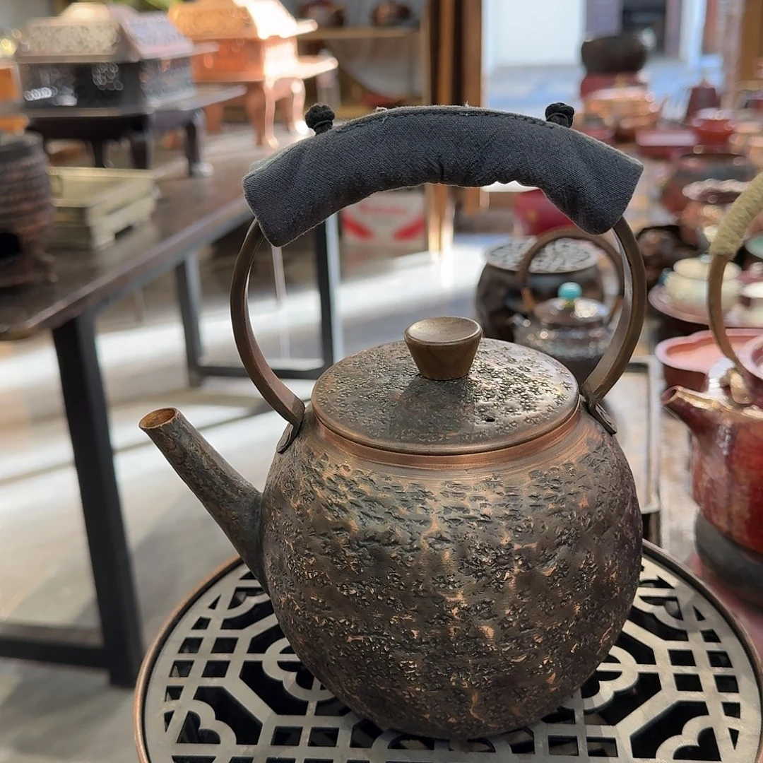 紫铜手工制作烧水壶